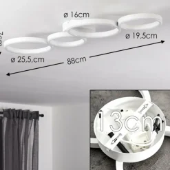 Plafonnier Grasse LED Blanc, 1 lumière