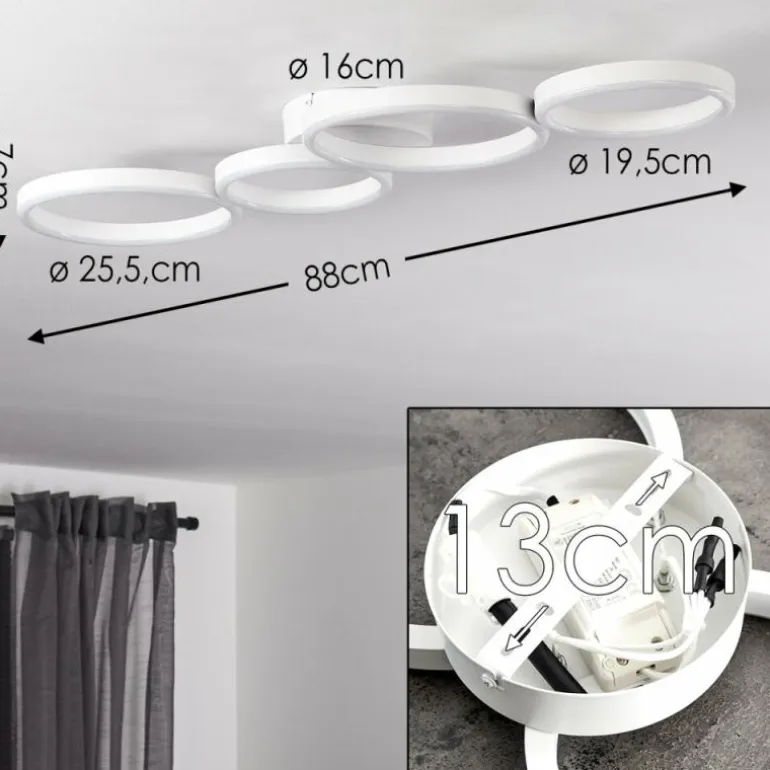 Plafonnier Grasse LED Blanc, 1 lumière