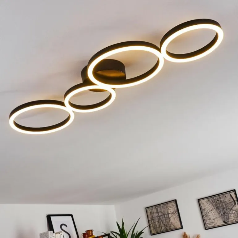 Plafonnier Grasse LED Noir, 1 lumière