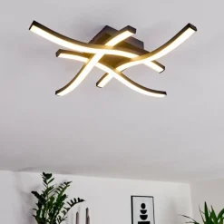 Plafonnier Grossarl LED Noir, 4 lumières