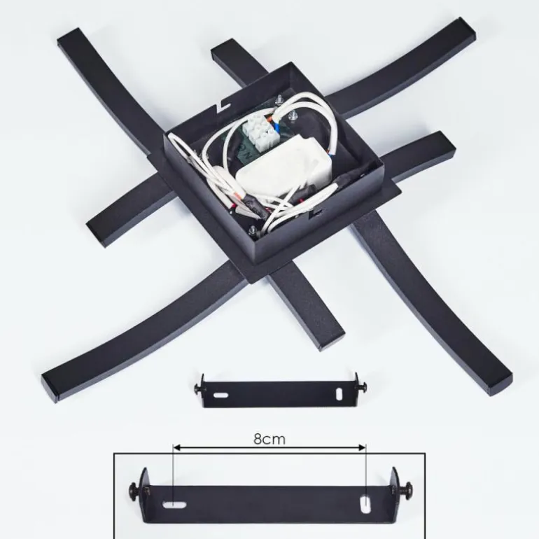 Plafonnier Grossarl LED Noir, 4 lumières