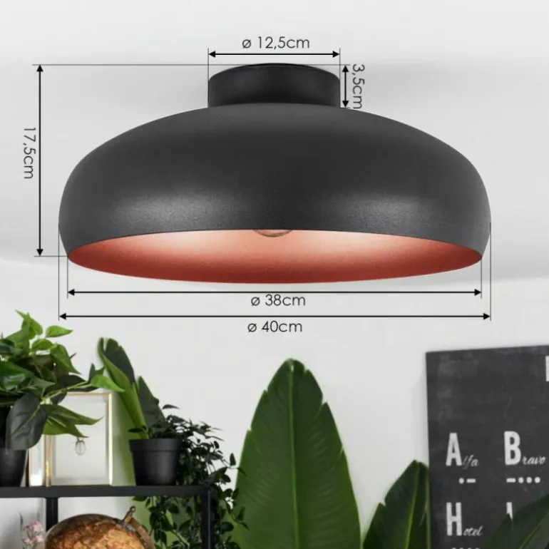 Plafonnier Guayo Noir, 1 lumière