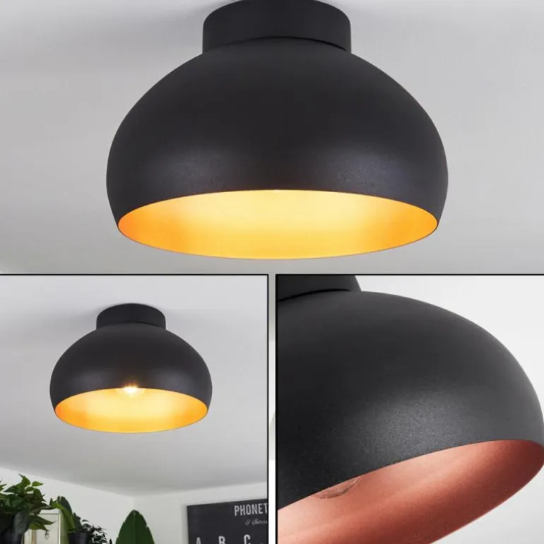 Plafonnier Guayo Noir, 1 lumière