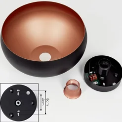 Plafonnier Guayo Noir, 1 lumière