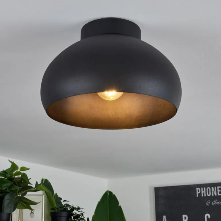 Plafonnier Guayo Noir, 1 lumière