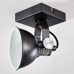 Plafonnier Gudo Noir, Argenté, 1 lumière