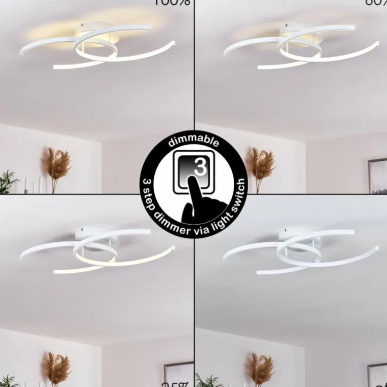 Plafonnier Guinea LED Blanc, 2 lumières