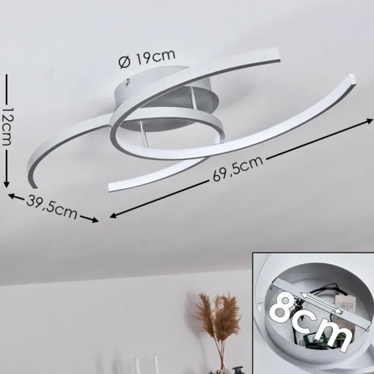 Plafonnier Guinea LED Titane, 2 lumières