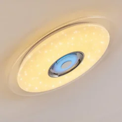 Plafonnier Haderup LED Chrome, Blanc, 1 lumière, Télécommandes