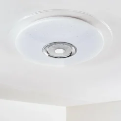 Plafonnier Haderup LED Chrome, Blanc, 1 lumière, Télécommandes