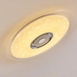 Plafonnier Haderup LED Chrome, Blanc, 1 lumière, Télécommandes