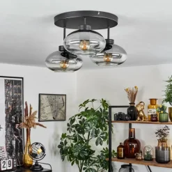 Plafonnier Haikala Clair, Fumé, 3 lumières