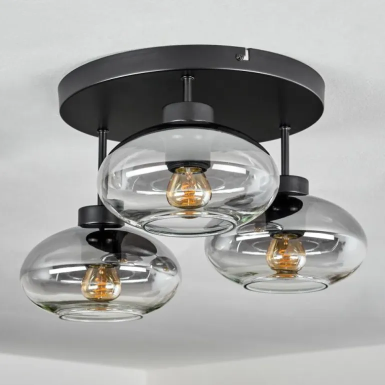 Plafonnier Haikala Clair, Fumé, 3 lumières