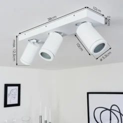 Plafonnier Hakamken Blanc, 3 lumières