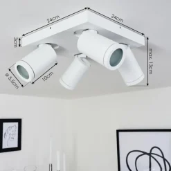 Plafonnier Hakamken Blanc, 4 lumières