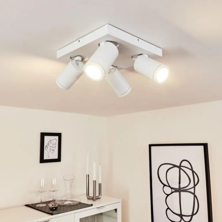 Plafonnier Hakamken Blanc, 4 lumières