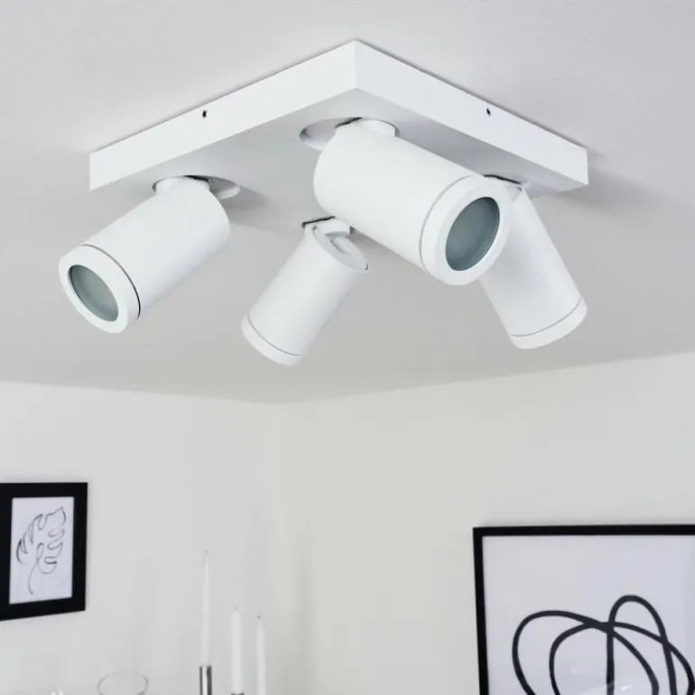Plafonnier Hakamken Blanc, 4 lumières