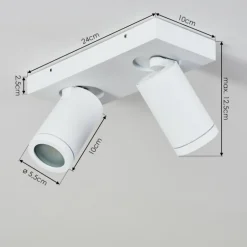 Plafonnier Hakamken Blanc, 2 lumières