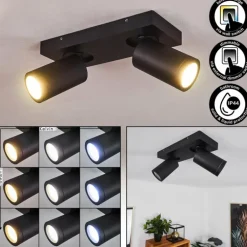 Plafonnier Hakamken LED Noir, 2 lumières