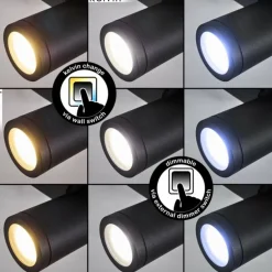 Plafonnier Hakamken LED Noir, 2 lumières