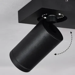 Plafonnier Hakamken LED Noir, 2 lumières