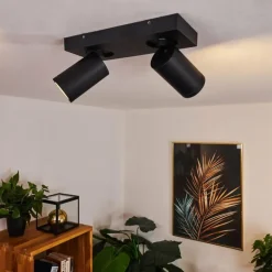 Plafonnier Hakamken LED Noir, 2 lumières