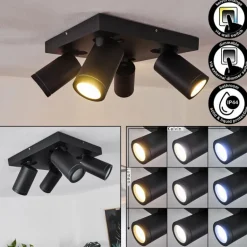 Plafonnier Hakamken LED Noir, 4 lumières