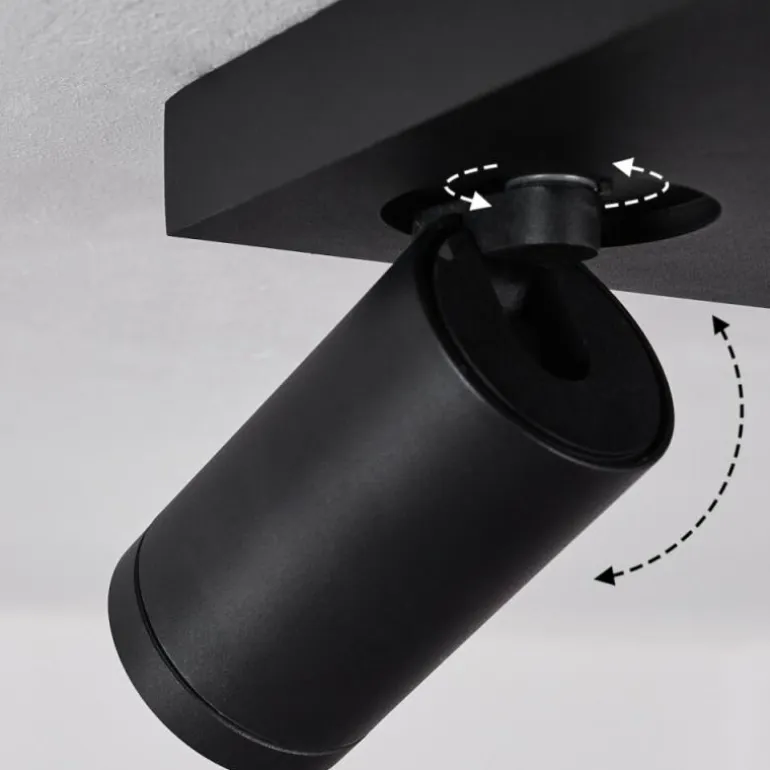Plafonnier Hakamken LED Noir, 4 lumières