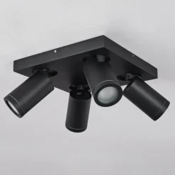 Plafonnier Hakamken LED Noir, 4 lumières