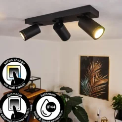 Plafonnier Hakamken Noir, 3 lumières