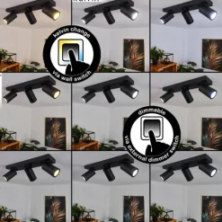 Plafonnier Hakamken Noir, 3 lumières