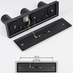 Plafonnier Hakamken Noir, 3 lumières