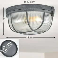 Plafonnier Hanalei Gris, 1 lumière