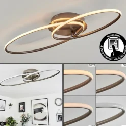 Plafonnier Harpeth LED Nickel mat, 1 lumière