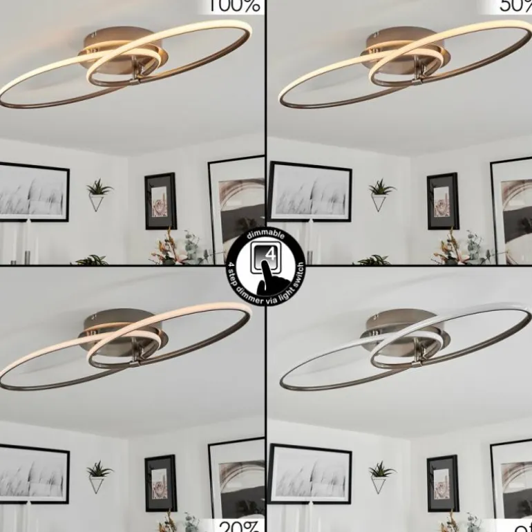 Plafonnier Harpeth LED Nickel mat, 1 lumière