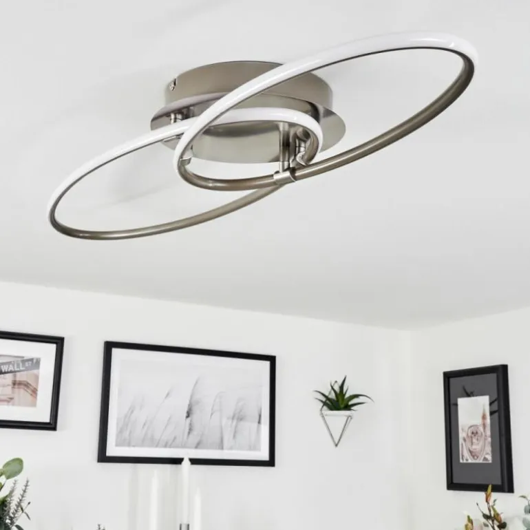 Plafonnier Harpeth LED Nickel mat, 1 lumière