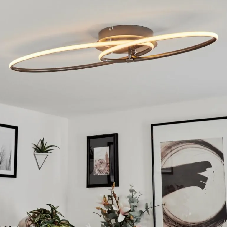 Plafonnier Harpeth LED Nickel mat, 1 lumière