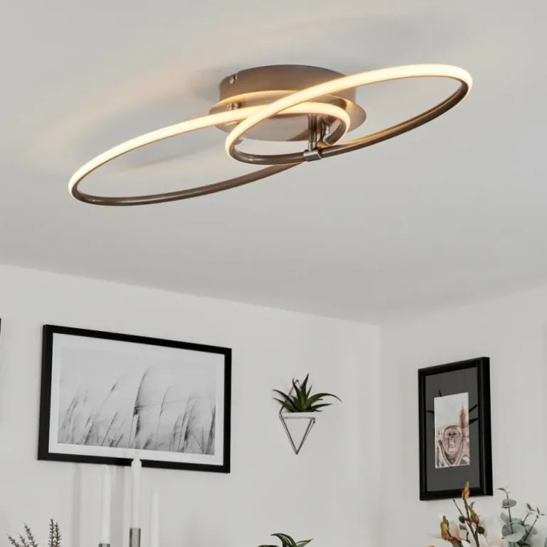Plafonnier Harpeth LED Nickel mat, 1 lumière