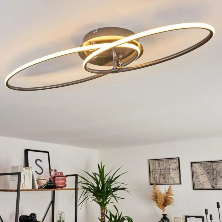 Plafonnier Harpeth LED Nickel mat, 1 lumière