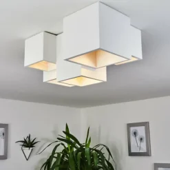 Plafonnier Hatusao Blanc, 5 lumières