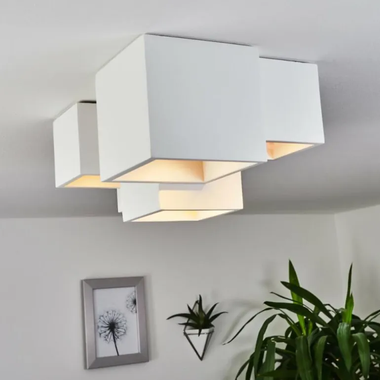 Plafonnier Hatusao Blanc, 5 lumières