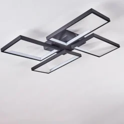 Plafonnier Haya LED Noir, 4 lumières