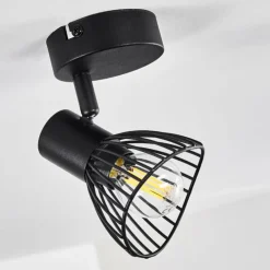 Plafonnier Holbol Noir, 1 lumière