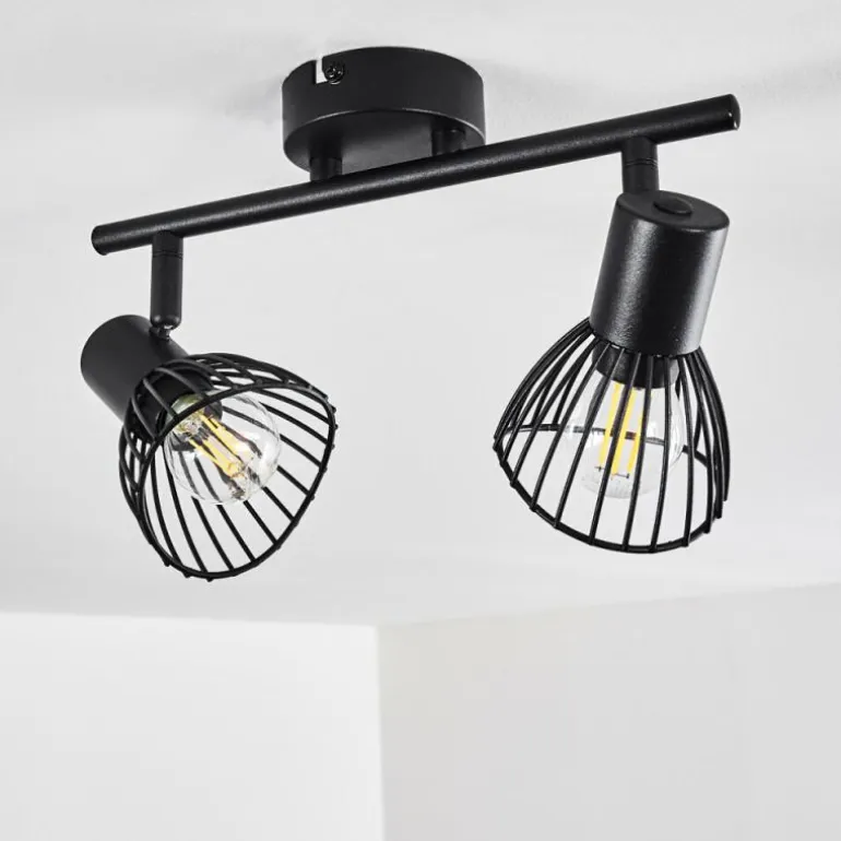 Plafonnier Holbol Noir, 2 lumières