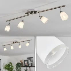 Plafonnier Holualoa LED Nickel mat, 4 lumières