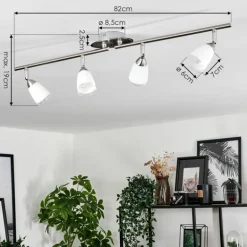 Plafonnier Holualoa LED Nickel mat, 4 lumières
