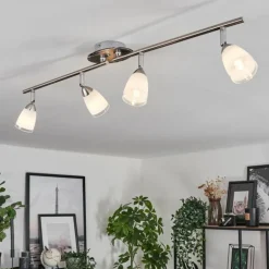 Plafonnier Holualoa LED Nickel mat, 4 lumières