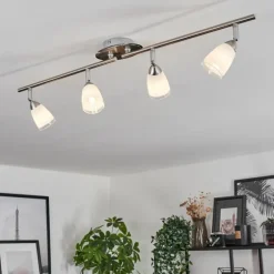 Plafonnier Holualoa LED Nickel mat, 4 lumières