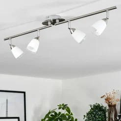 Plafonnier Holualoa LED Nickel mat, 4 lumières