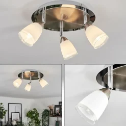 Plafonnier Holualoa LED Nickel mat, 3 lumières